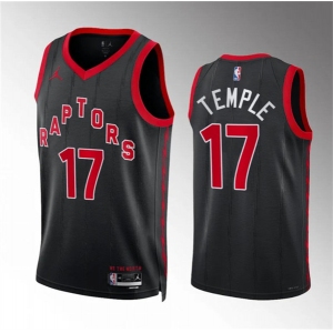 Men's Toronto Raptors #17 Garrett Temple Black Statement Edition Stitched Basketball Jersey