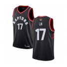 Men's Toronto Raptors #17 Jeremy Lin Authentic Black 2019 Basketball Finals Bound Jersey Statement Edition