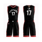 Men's Toronto Raptors #17 Jeremy Lin Authentic Black 2019 Basketball Finals Bound Suit Jersey Statement Edition