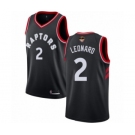 Men's Toronto Raptors #2 Kawhi Leonard Authentic Black 2019 Basketball Finals Bound Jersey Statement Edition