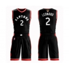 Men's Toronto Raptors #2 Kawhi Leonard Authentic Black 2019 Basketball Finals Bound Suit Jersey Statement Edition