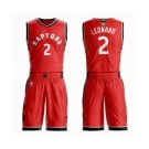 Men's Toronto Raptors #2 Kawhi Leonard Authentic Red 2019 Basketball Finals Bound Suit Jersey - Icon Edition