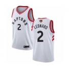 Men's Toronto Raptors #2 Kawhi Leonard Authentic White 2019 Basketball Finals Bound Jersey - Association Edition