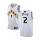 Men's Toronto Raptors #2 Kawhi Leonard Authentic White 2019 Basketball Finals Bound Jersey - City Edition