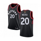 Men's Toronto Raptors #20 Jodie Meeks Authentic Black 2019 Basketball Finals Bound Jersey Statement Edition