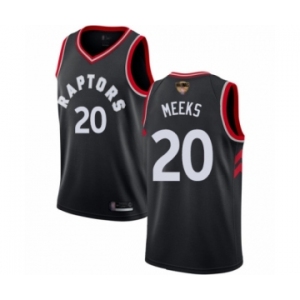 Men's Toronto Raptors #20 Jodie Meeks Authentic Black 2019 Basketball Finals Bound Jersey Statement Edition