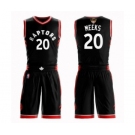 Men's Toronto Raptors #20 Jodie Meeks Authentic Black 2019 Basketball Finals Bound Suit Jersey Statement Edition