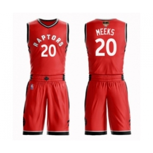 Men's Toronto Raptors #20 Jodie Meeks Authentic Red 2019 Basketball Finals Bound Suit Jersey - Icon Edition