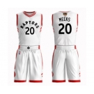 Men's Toronto Raptors #20 Jodie Meeks Authentic White 2019 Basketball Finals Bound Suit Jersey - Association Edition