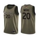 Men's Toronto Raptors #20 Jodie Meeks Swingman Green Salute to Service 2019 Basketball Finals Bound Jersey