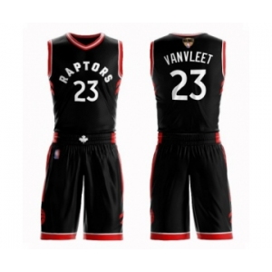 Men's Toronto Raptors #23 Fred VanVleet Authentic Black 2019 Basketball Finals Bound Suit Jersey Statement Edition