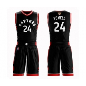 Men's Toronto Raptors #24 Norman Powell Authentic Black 2019 Basketball Finals Bound Suit Jersey Statement Edition