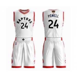 Men's Toronto Raptors #24 Norman Powell Authentic White 2019 Basketball Finals Bound Suit Jersey - Association Edition