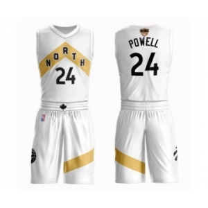 Men's Toronto Raptors #24 Norman Powell Authentic White 2019 Basketball Finals Bound Suit Jersey - City Edition