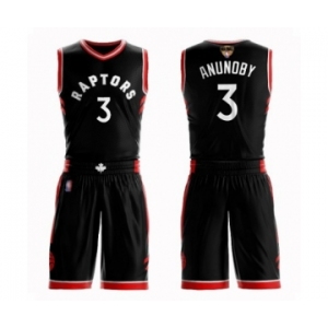 Men's Toronto Raptors #3 OG Anunoby Authentic Black 2019 Basketball Finals Bound Suit Jersey Statement Edition