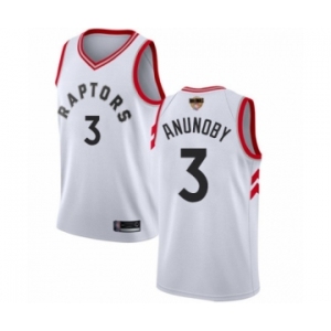 Men's Toronto Raptors #3 OG Anunoby Authentic White 2019 Basketball Finals Bound Jersey - Association Edition