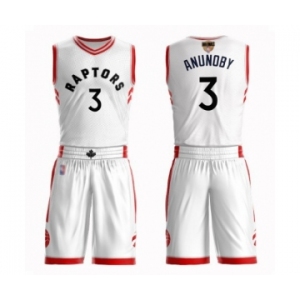 Men's Toronto Raptors #3 OG Anunoby Authentic White 2019 Basketball Finals Bound Suit Jersey - Association Edition