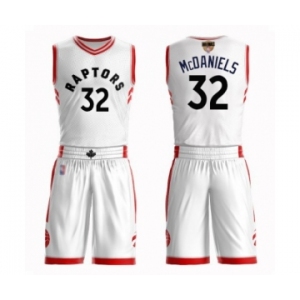 Men's Toronto Raptors #32 KJ McDaniels Swingman White 2019 Basketball Finals Bound Suit Jersey - Association Edition