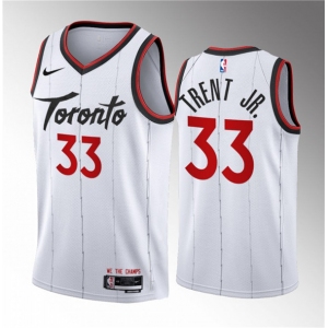 Men's Toronto Raptors #33 Gary Trent Jr. White 2023-24 Association Edition Stitched Basketball Jersey