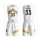 Men's Toronto Raptors #33 Marc Gasol Authentic White 2019 Basketball Finals Bound Suit Jersey - City Edition