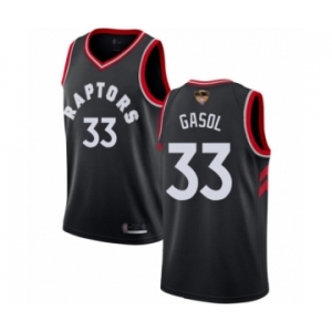 Men's Toronto Raptors #33 Marc Gasol Swingman Black 2019 Basketball Finals Bound Jersey Statement Edition