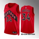 Men's Toronto Raptors #34 Jontay Porter Red Icon Edition Stitched Basketball Jersey