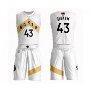 Men's Toronto Raptors #43 Pascal Siakam Authentic White 2019 Basketball Finals Bound Suit Jersey - City Edition