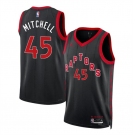 Men's Toronto Raptors #45 Davion Mitchell Black Statement Edition Stitched Basketball Jersey