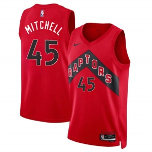 Men's Toronto Raptors #45 Davion Mitchell Red Icon Edition Stitched Basketball Jersey