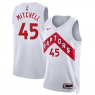 Men's Toronto Raptors #45 Davion Mitchell White Association Edition Stitched Basketball Jersey