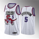 Men's Toronto Raptors #5 Immanuel Quickley White Classic Edition Stitched Basketball Jersey