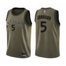 Men's Toronto Raptors #5 Stanley Johnson Swingman Green Salute to Service Basketball Jersey