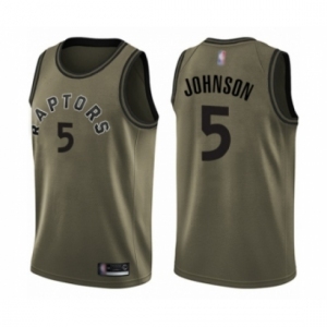 Men's Toronto Raptors #5 Stanley Johnson Swingman Green Salute to Service Basketball Jersey