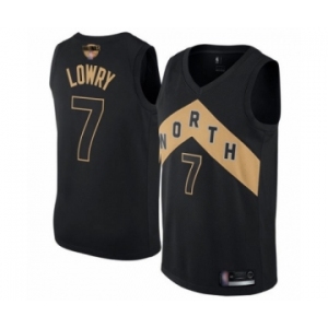 Men's Toronto Raptors #7 Kyle Lowry Authentic Black 2019 Basketball Finals Bound Jersey - City Edition