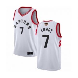 Men's Toronto Raptors #7 Kyle Lowry Authentic White 2019 Basketball Finals Bound Jersey - Association Edition