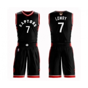 Men's Toronto Raptors #7 Kyle Lowry Swingman Black 2019 Basketball Finals Bound Suit Jersey Statement Edition