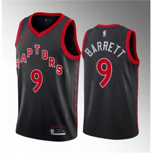 Men's Toronto Raptors #9 RJ Barrett Black Statement Edition Stitched Basketball Jersey