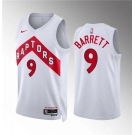 Men's Toronto Raptors #9 RJ Barrett White Association Edition Stitched Basketball Jersey