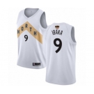 Men's Toronto Raptors #9 Serge Ibaka Swingman White 2019 Basketball Finals Bound Jersey - City Edition