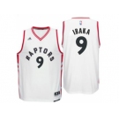 Men's Toronto Raptors #9 Serge Ibaka adidas White Swingman Home Jersey