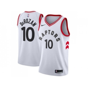 Nike Toronto Raptors #10 DeMar DeRozan White Association Edition NBA Swingman Jersey