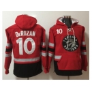 Toronto Raptors #10 DeMar DeRozan Red Name & Number Pullover NBA Hoodie