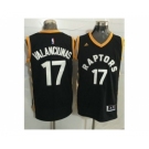 Toronto Raptors #17 Jonas Valanciunas Black Gold Stitched NBA Jersey