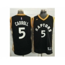 Toronto Raptors #5 DeMarre Carroll Black Gold Stitched NBA Jersey