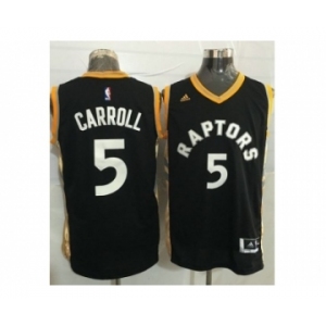 Toronto Raptors #5 DeMarre Carroll Black Gold Stitched NBA Jersey