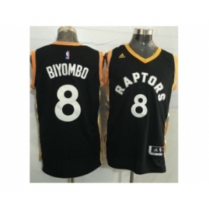 Toronto Raptors #8 Bismack Biyombo Black Gold Stitched NBA Jersey