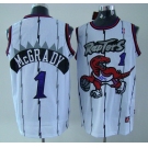 nba jersey toronto raptors #1 mcgrady white