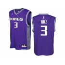 Men Adidas Sacramento Kings #3 George Hill Authentic Purple Road NBA Jersey