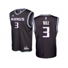 Men Adidas Sacramento Kings #3 George Hill Swingman Black Alternate NBA Jersey