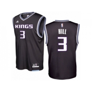 Men Adidas Sacramento Kings #3 George Hill Swingman Black Alternate NBA Jersey